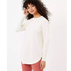 LOFT White Dolman Tunic Sweater